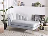 Linksseitige Chaiselongue ALLIER Samtstoff Hellgrau