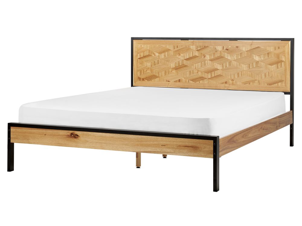 Bed ERVILLERS 160 x 200 cm (EU King Size) Natural Acacia