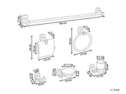 6-Piece Bathroom Hardware Set POCONE with Towel Bars and Hooks Silver_989623