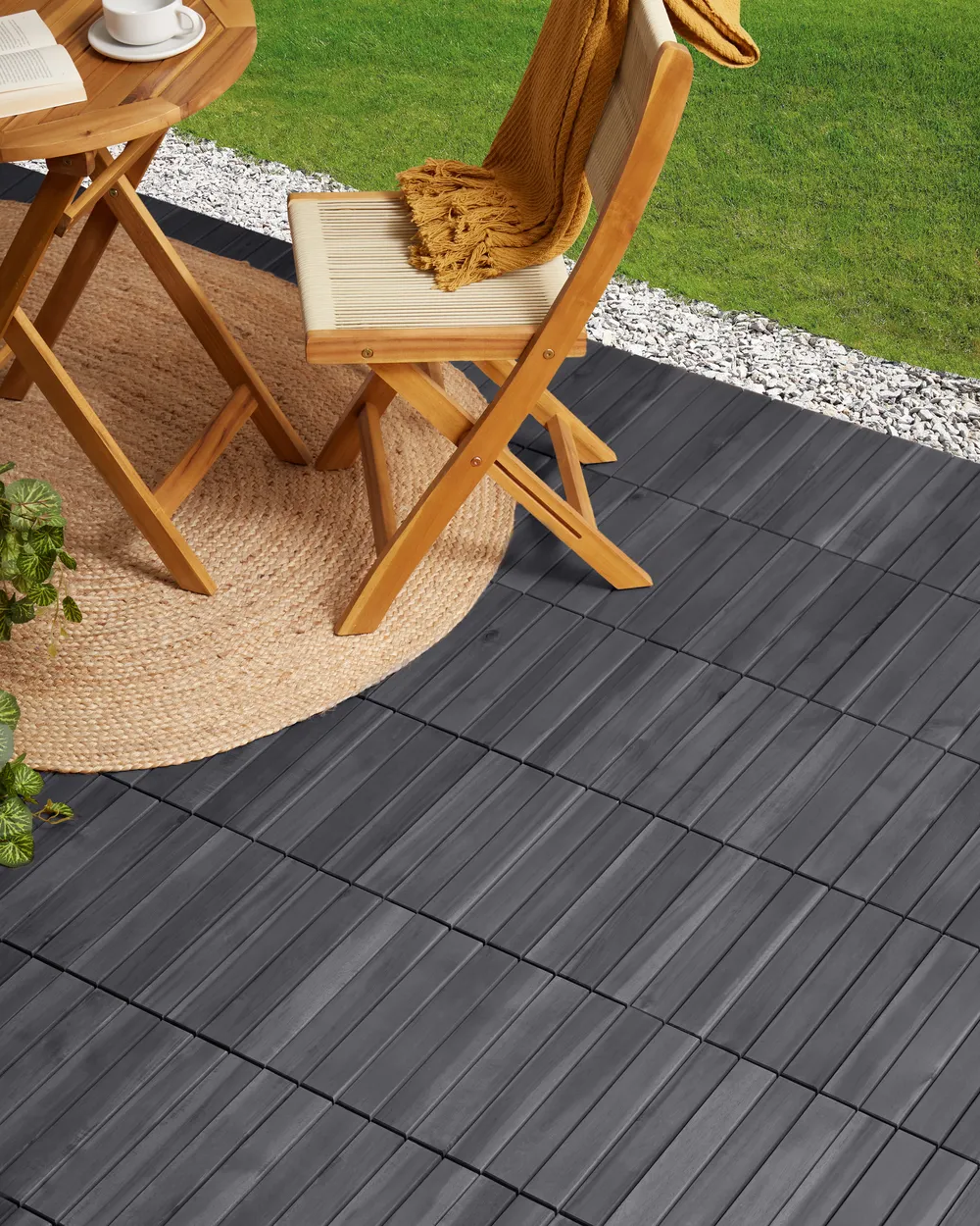 Terrassenfliesen ACCETTURA zertifiziertes Akazienholz Grau_963715