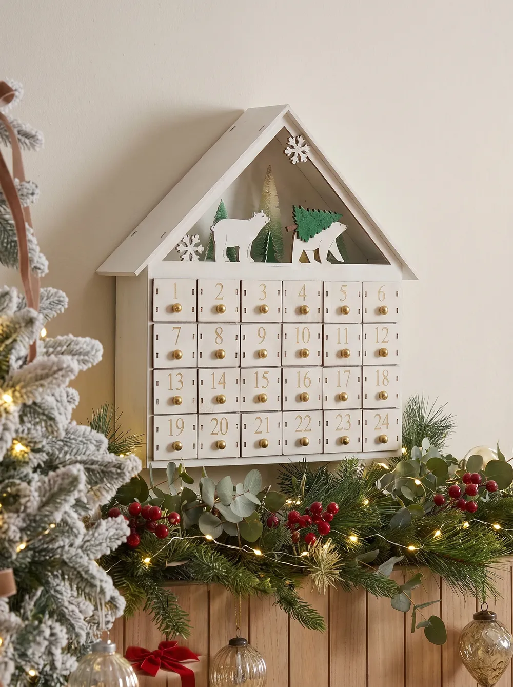 Christmas Decoration LED MJOSA 33 cm Advent Calendar White_1016822