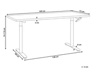 Schreibtisch manuell höhenverstellbar DESTINAS 160 cm 72 cm Schwarz / Weiß_899106