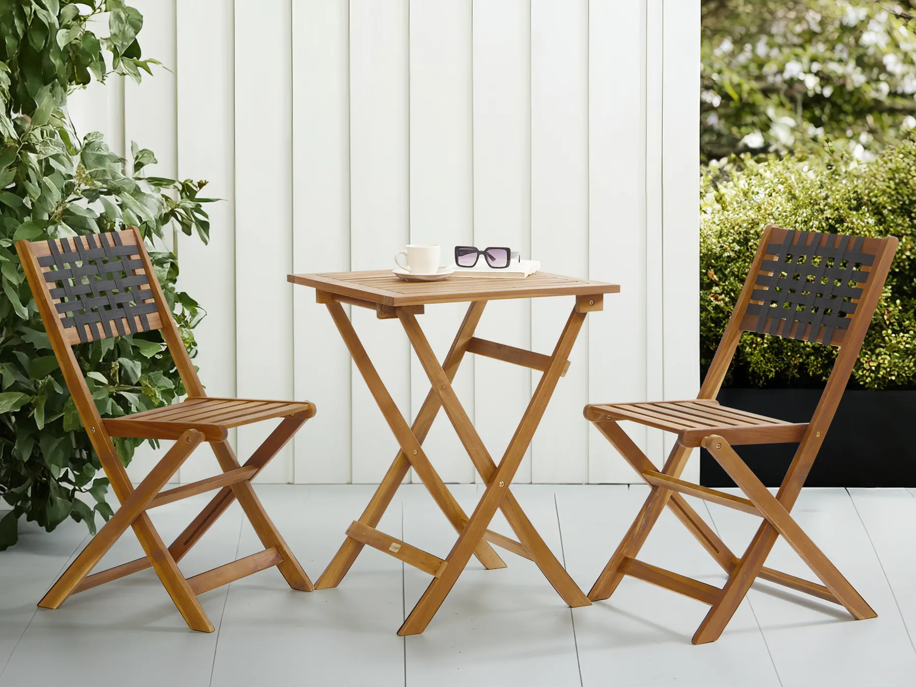 Bistro Set CONIOLO Akazienholz Braun / Schwarz_987009