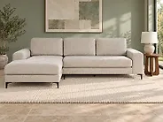 Ecksofa KIRUNA Samtstoff Hellbeige rechtsseitig_1176533