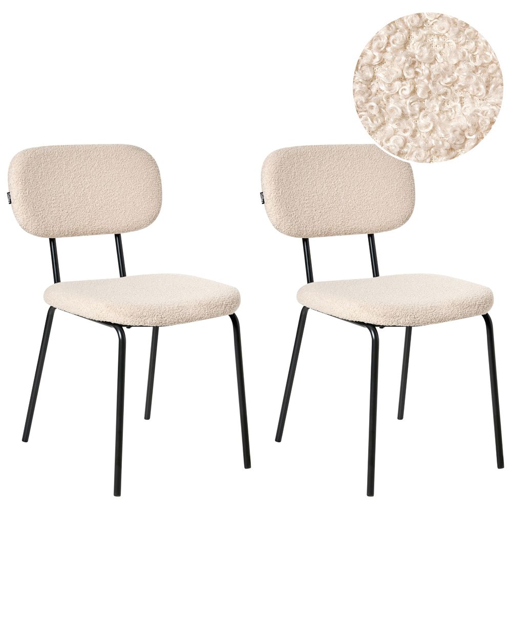 Set od 2 stolice ADAIR Buklé bež