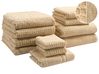 Set of 11 Towels ATAI Cotton Sand Beige