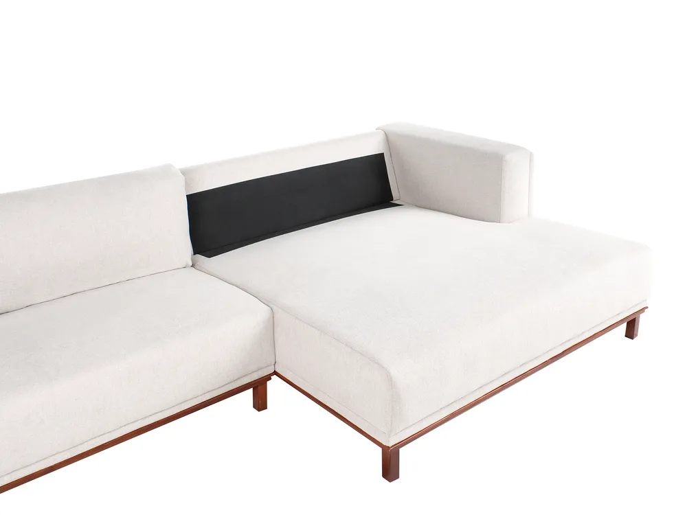 Corner Sofa 4 Seater VENG Fabric Light Beige Left Hand_994991