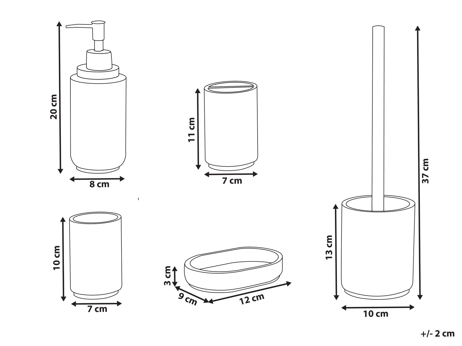 5-Piece Bathroom Accessories Set HUARMEY White_996741