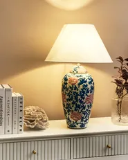 Table Lamp VERUSA Porcelain White/ Blue_980301