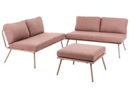 Garden Corner Sofa with Table 4 Seater CACCAMO Brown_1064237