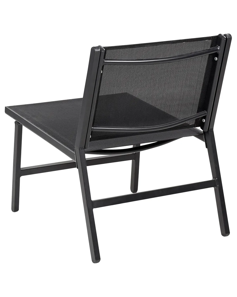 Gartenstuhl 2er Set MARCEDDI mit Fußstütze Metall Schwarz_897088