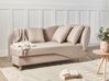 Rechtsseitige Chaiselongue MERI mit Stauraum Kunstleinen Hellbraun