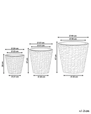 Set mit 3 Blumentöpfen PLAKA 29/37/49 cm Wasserhyazinthe Naturfarben_826521