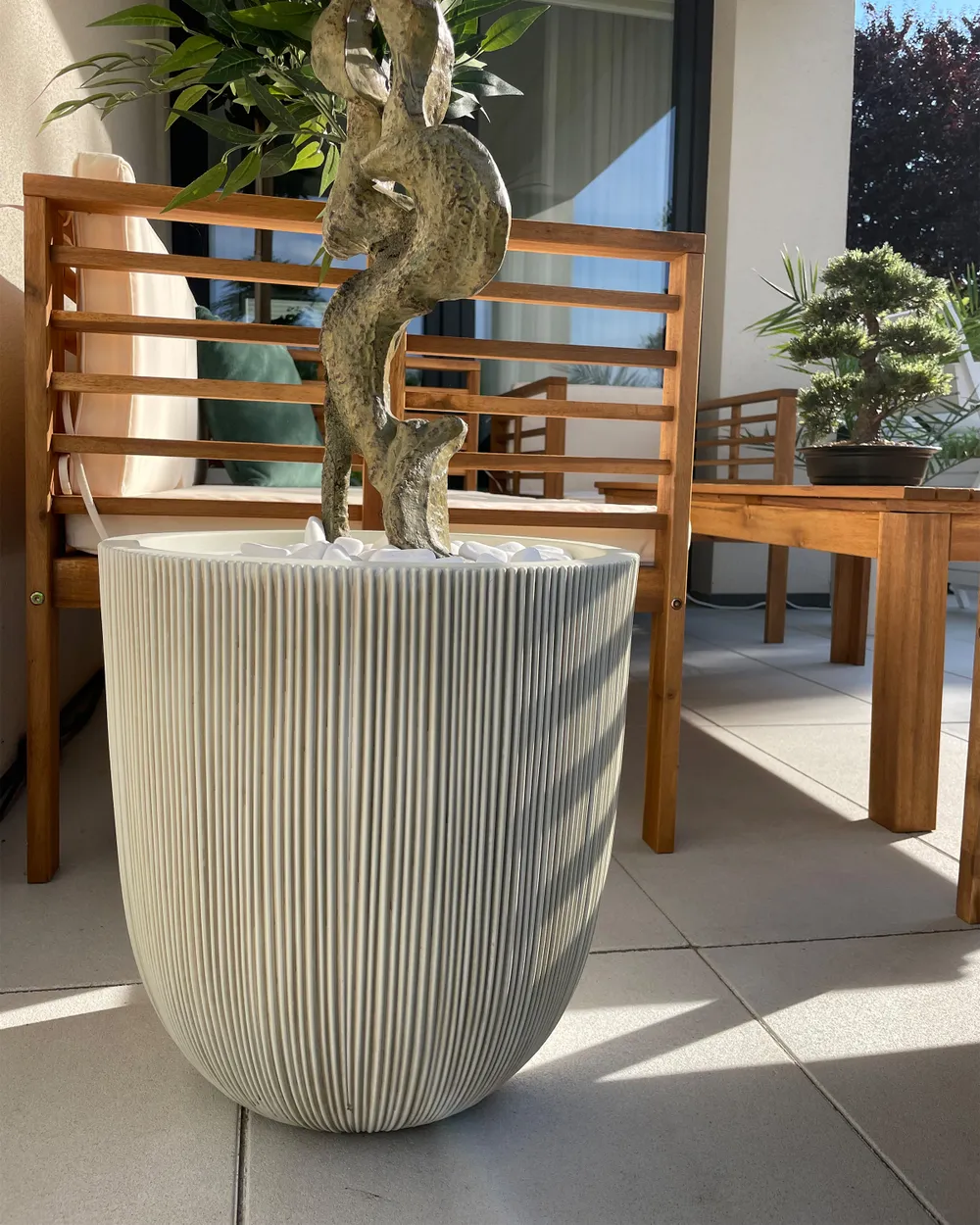 Blumenkübel CHIOS 37 cm Beige