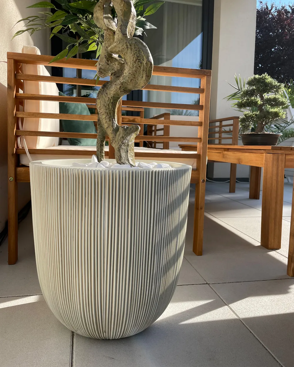 Blumenkübel CHIOS 37 cm Beige