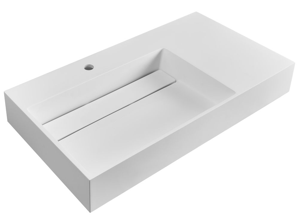 Wandgemonteerde wastafel CUSCO 90 x 48 cm Mineraalgietwerk Wit