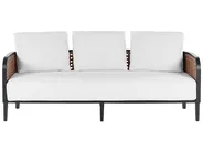 Lounge Set mit Tisch 3-Sitzer MONTEFALCO Metall Weiß_905554
