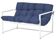 Lounge Set mit Tisch 4-Sitzer GARDA Metall Blau_1021328