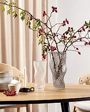 Blumenvase ELATOS 23 cm Glas Transparent_1179951