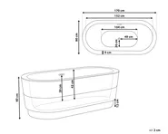Freistehende Badewanne EMPRESA 170 x 80 cm Schwarz_787366