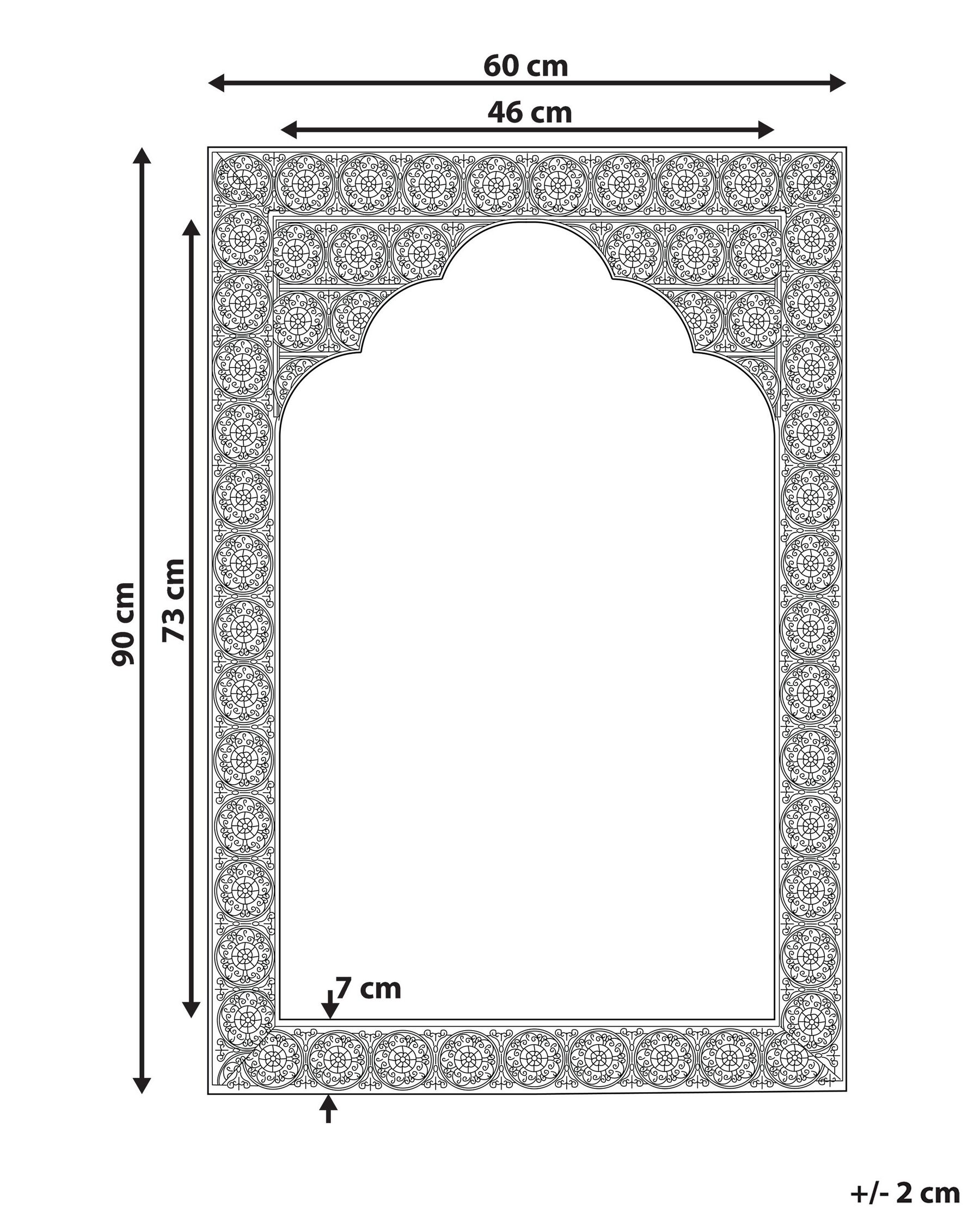 Wall Mirror PALI 60 cm 90 cm Metal Gold_790180