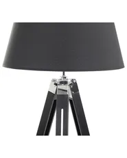 Floor Lamp MADEIRA Pine Wood Black_230752