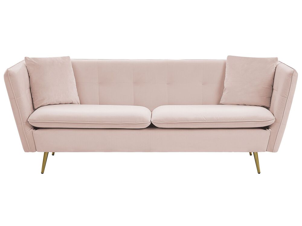 Sofa 3-Sitzer FREDERICA Samtstoff Rosa