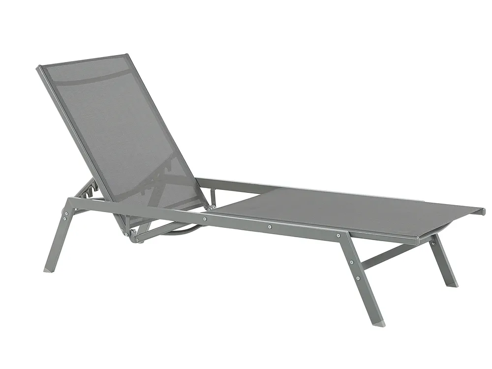 Sonnenliege VERNAZZA mit Relaxfunktion Metall Grau