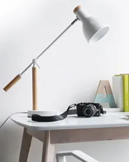 Schreibtischlampe PECKOS verstellbar Metall Weiß_838654
