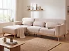 Ecksofa SIMOS Chenillegewebe Beige rechtsseitig