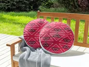 Gartenkissen 2er Set MEZZANO Geometrisches Muster 40 x 40 cm Rosa_881457