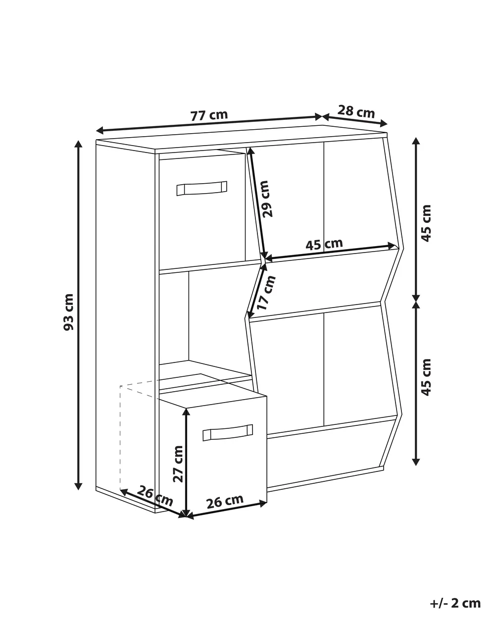 3 Tier Shelving Unit DARLOT 93 cm White_963176