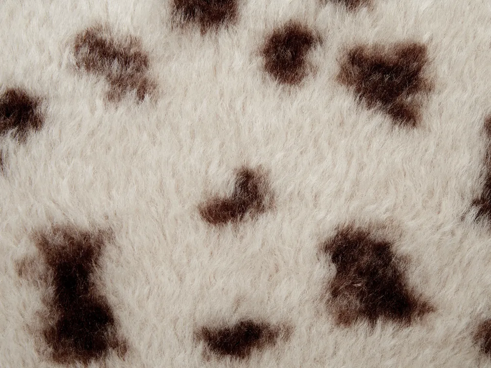 Set of 2 Decorative Cushions KASRA 45 x 45 cm Faux Fur Light Beige Abstract Pattern_917424