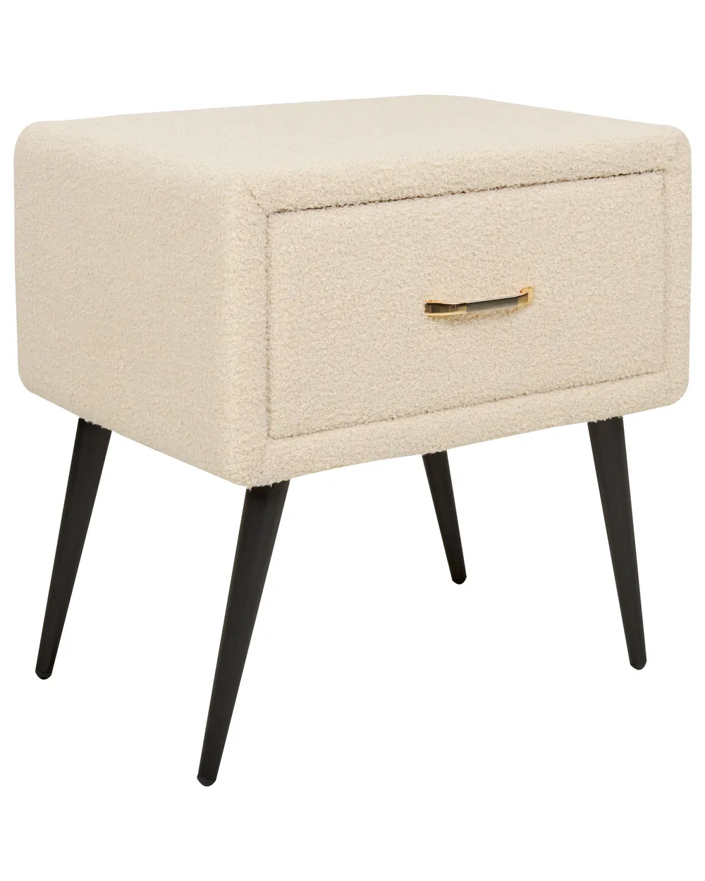 Nachttisch mit 1 Schublade FLAYAT Bouclé Beige_887316