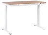 Schreibtisch elektrisch höhenverstellbar KENLY 120 cm x 60 cm mit USB-Anschluss Braun / Weiß