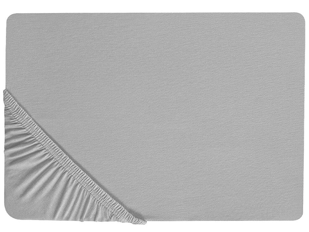 Fitted Sheet HOFUF 140 x 200 cm Cotton Light Grey