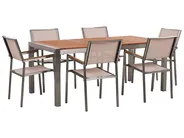Gartenmöbel Set 6-Sitzer GROSSETO Eukalyptusholz Braun / Beige_768436