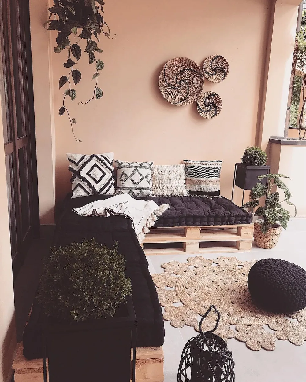 Pouffe CONRAD Cotton Black_798236