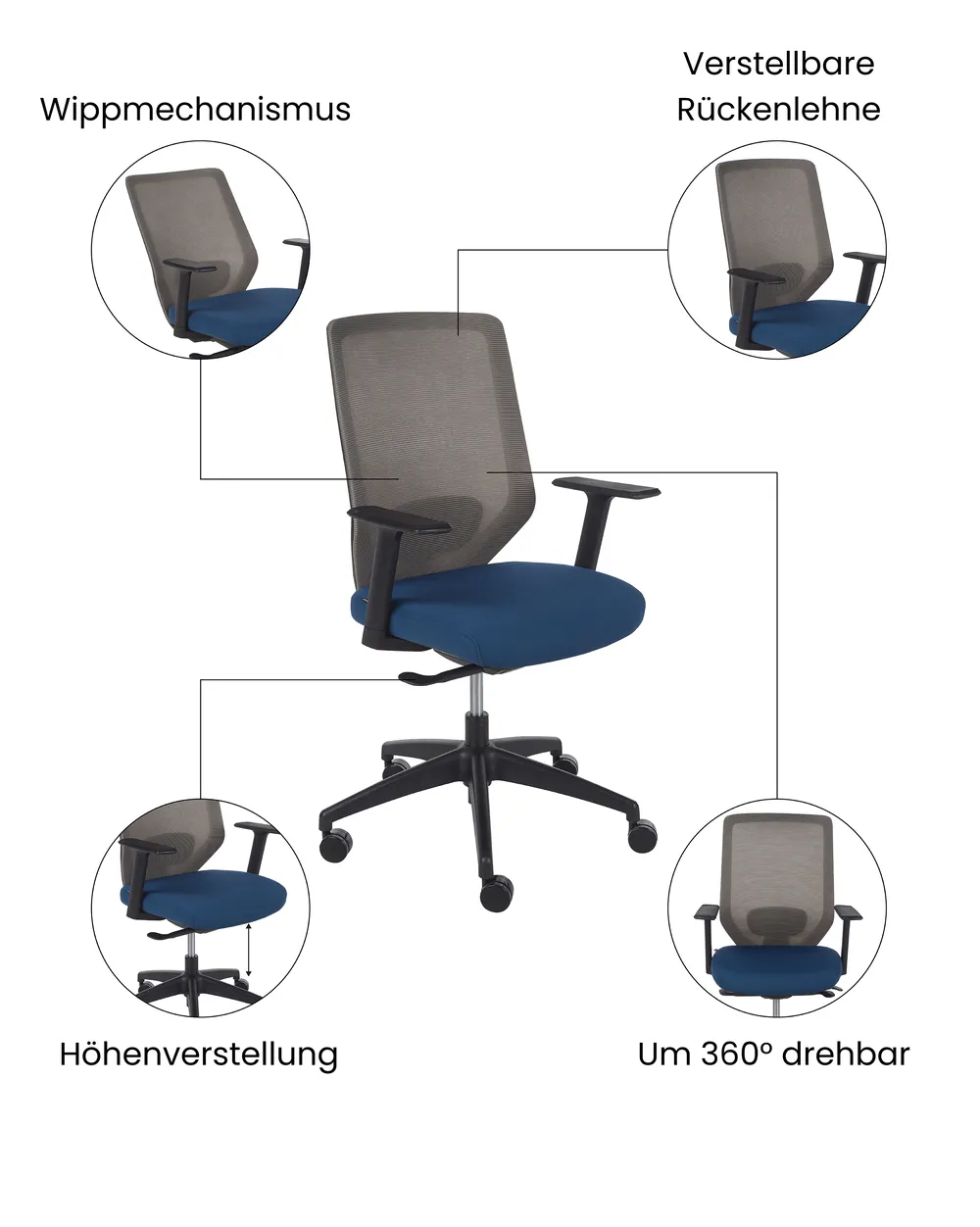 Bürostuhl VIRTUOSO Blau_1073400