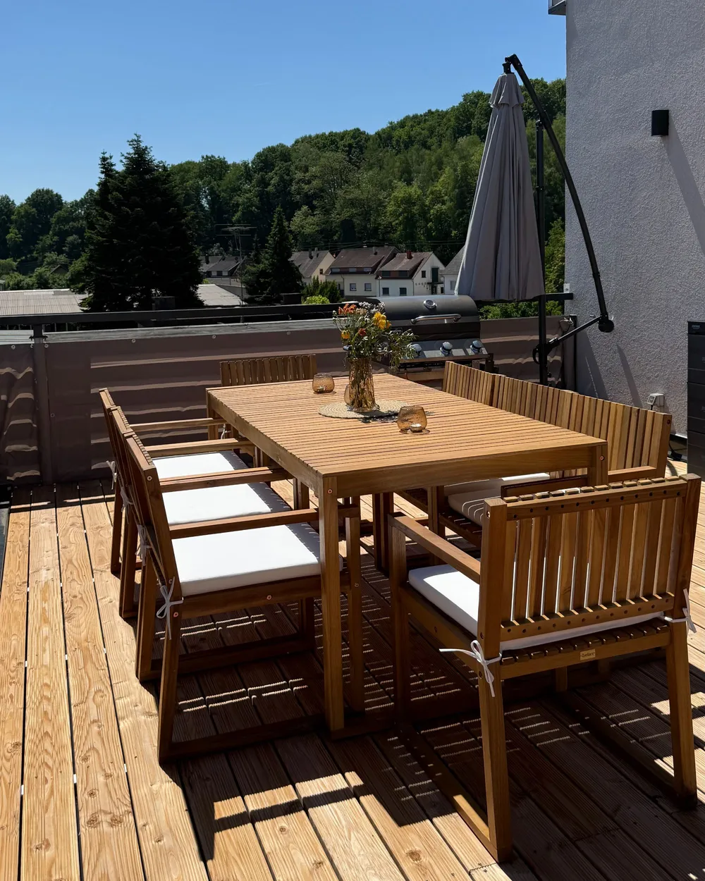 Gartenmöbel Set 8-Sitzer SASSARI II PREMIUM zertifiziertes Akazienholz Cremeweiß_1081444