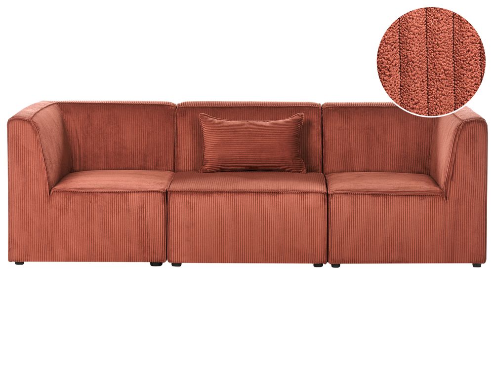 Modular Sofa 3 Seater LEMVIG Corduroy Golden Brown
