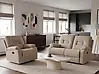 Sofa Set manuell verstellbar 3-Sitzer BERGEN Stoff Taupe