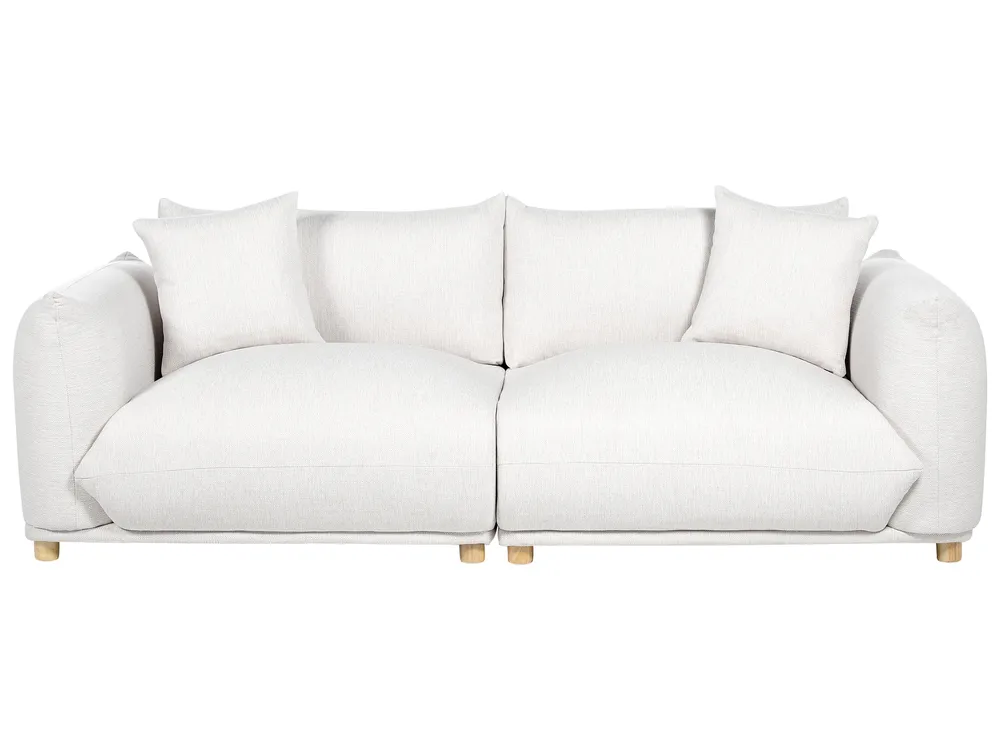 Sofa 3-Sitzer LUVOS Stoff Cremeweiß
