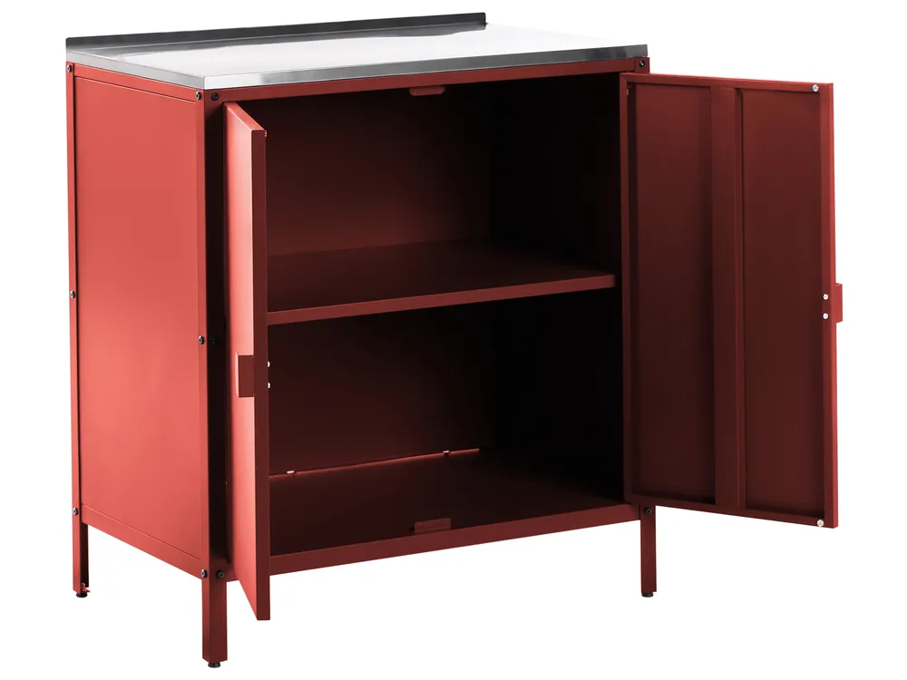 Outdoor-Küchenschrank VILAMA Rot Metall_1052139