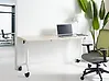Foldable Office Desk CAVI 160 cm x 60 cm with Wheels Light Brown