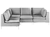 Modular Corner Sofa 4 Seater EVJA Velvet Grey Right Hand