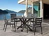 Gartentisch MALETTO 120 cm 120 cm Glas Schwarz