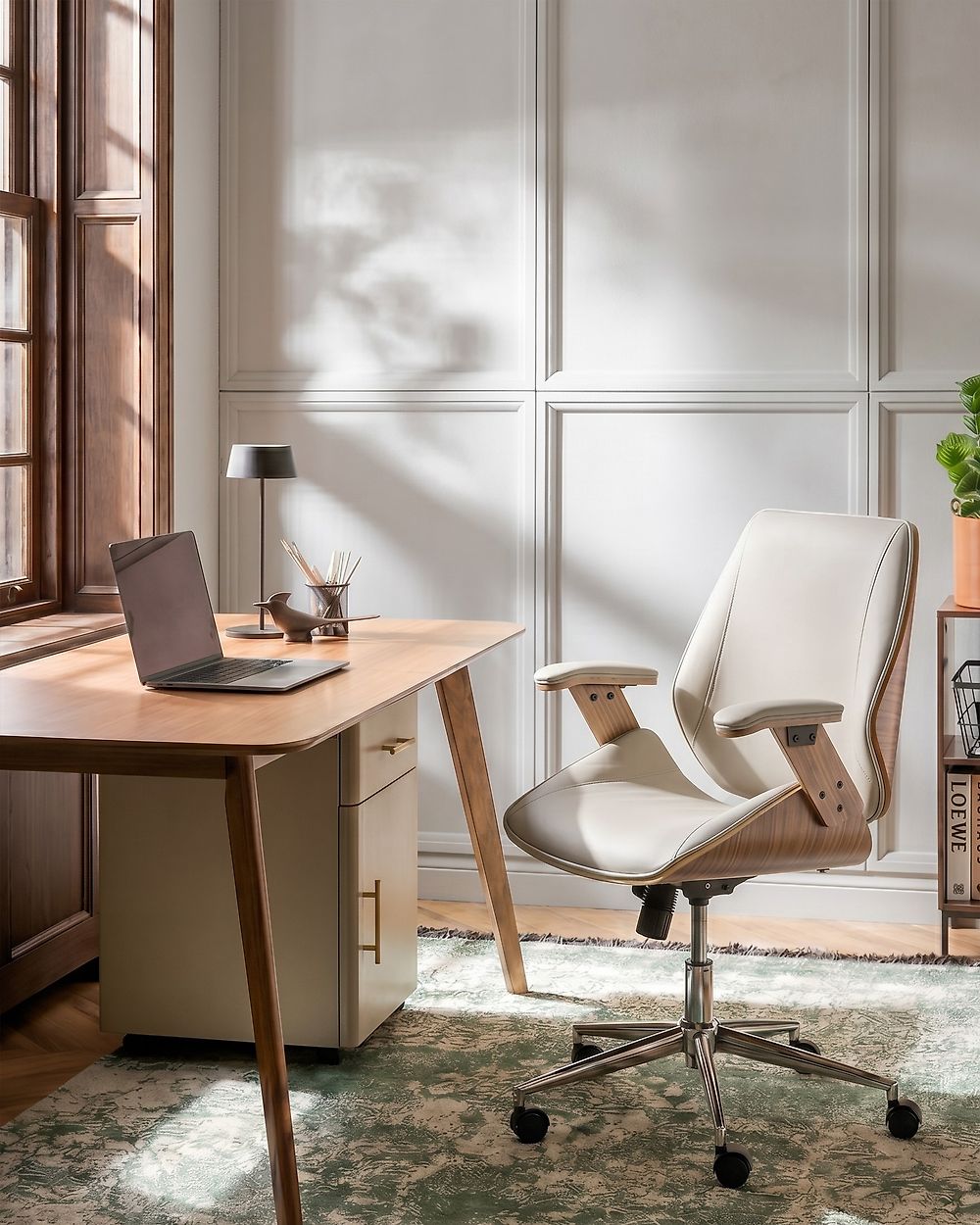 Office Chair BENDRA Faux Leather Taupe