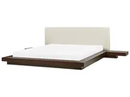 Bett mit LED Kunstleder ZEN 180 x 200 cm Dunkle Esche_938488