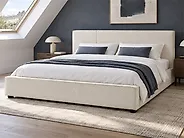 Bett mit Lattenrost Bouclé MIRANDE 180 x 200 cm Cremeweiß_1183981